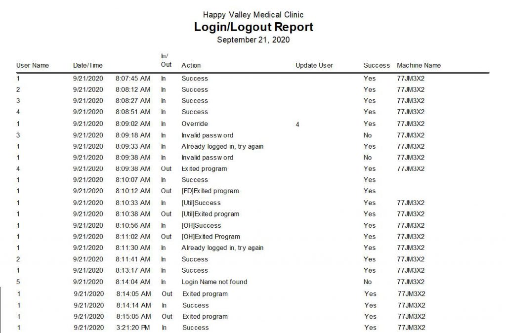 New Login/Logout Audit Trail Report - Medisoft Blog from 2K Medical