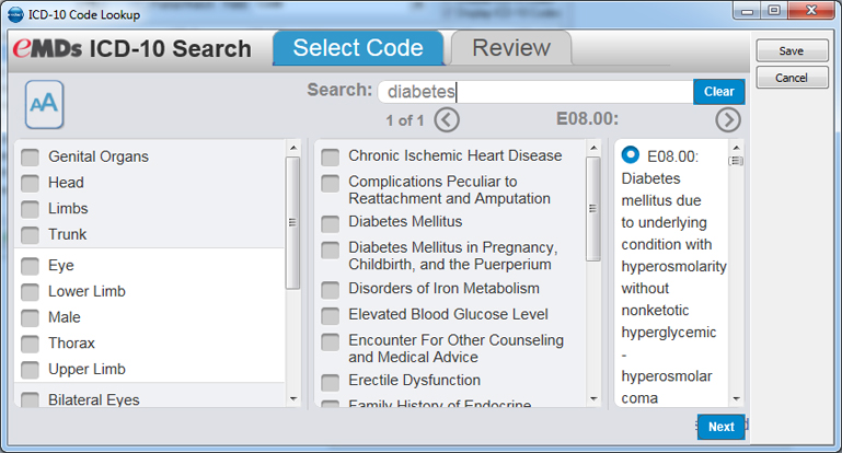 Where can you look up medical diagnosis codes?